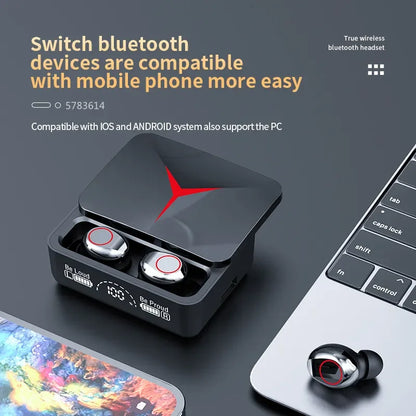 M90 Bluetooth 5.3 Earphones Wireless Headphones Touch Control Gaming Headsets